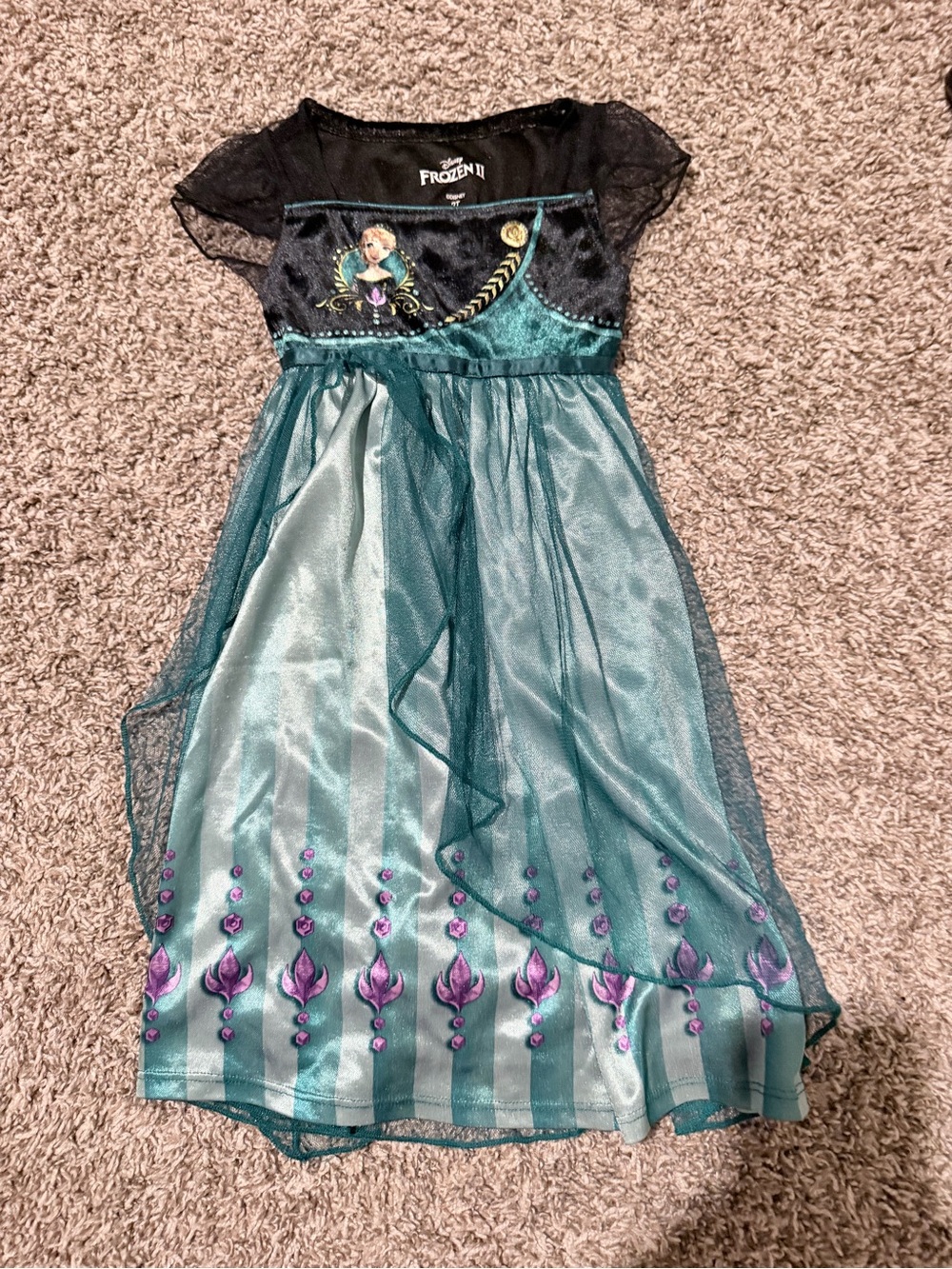 Disney Anna Teal and Purple Girls' Costume Dress